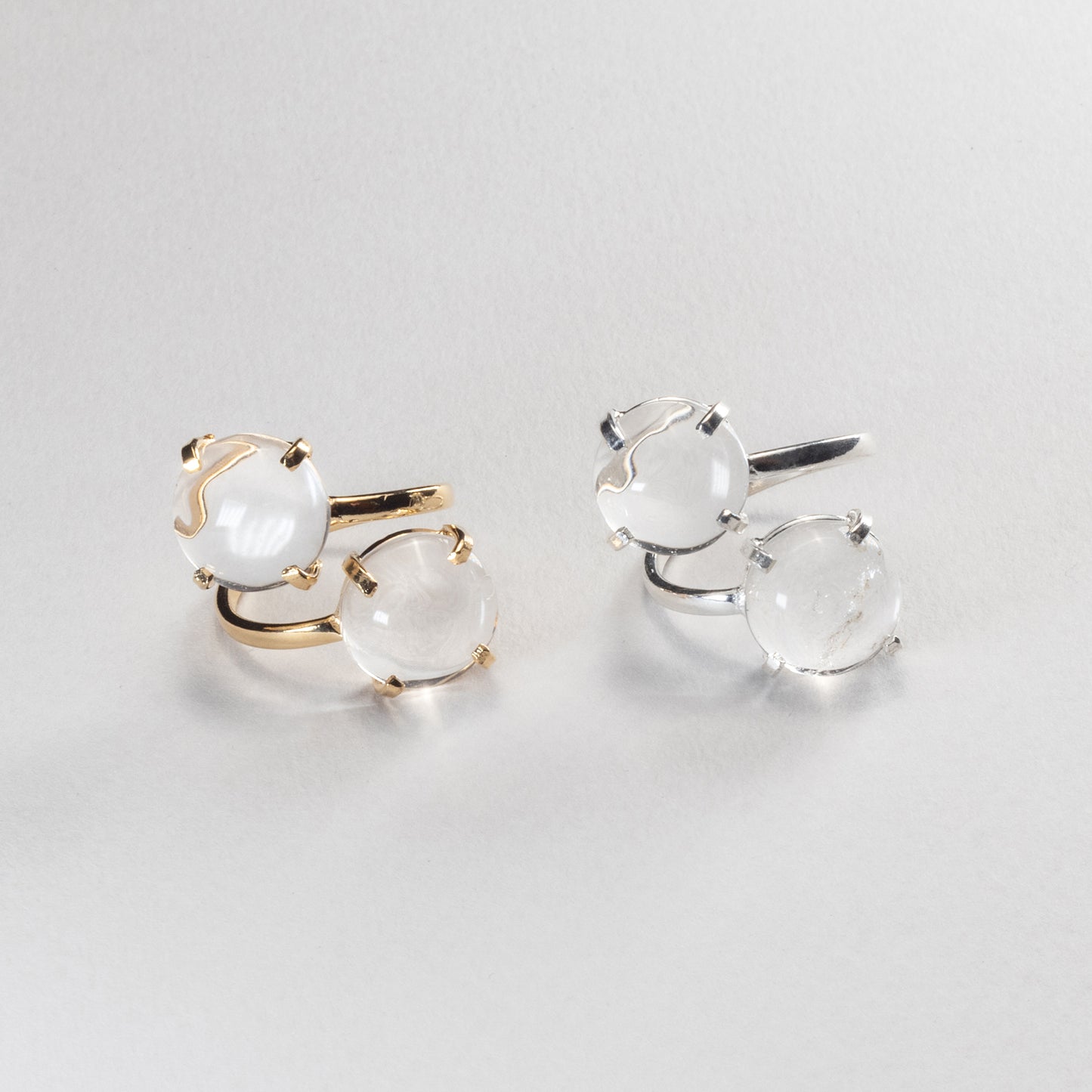 Bague double en cristal de roche