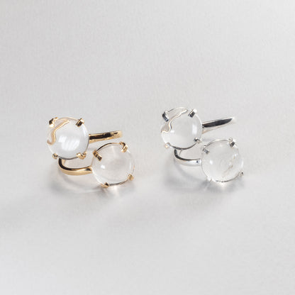 Bague double en cristal de roche