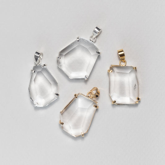 Freeform faceted crystal pendant