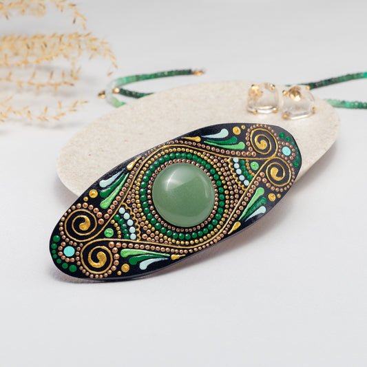 Hair Barrette 'Aventurine'