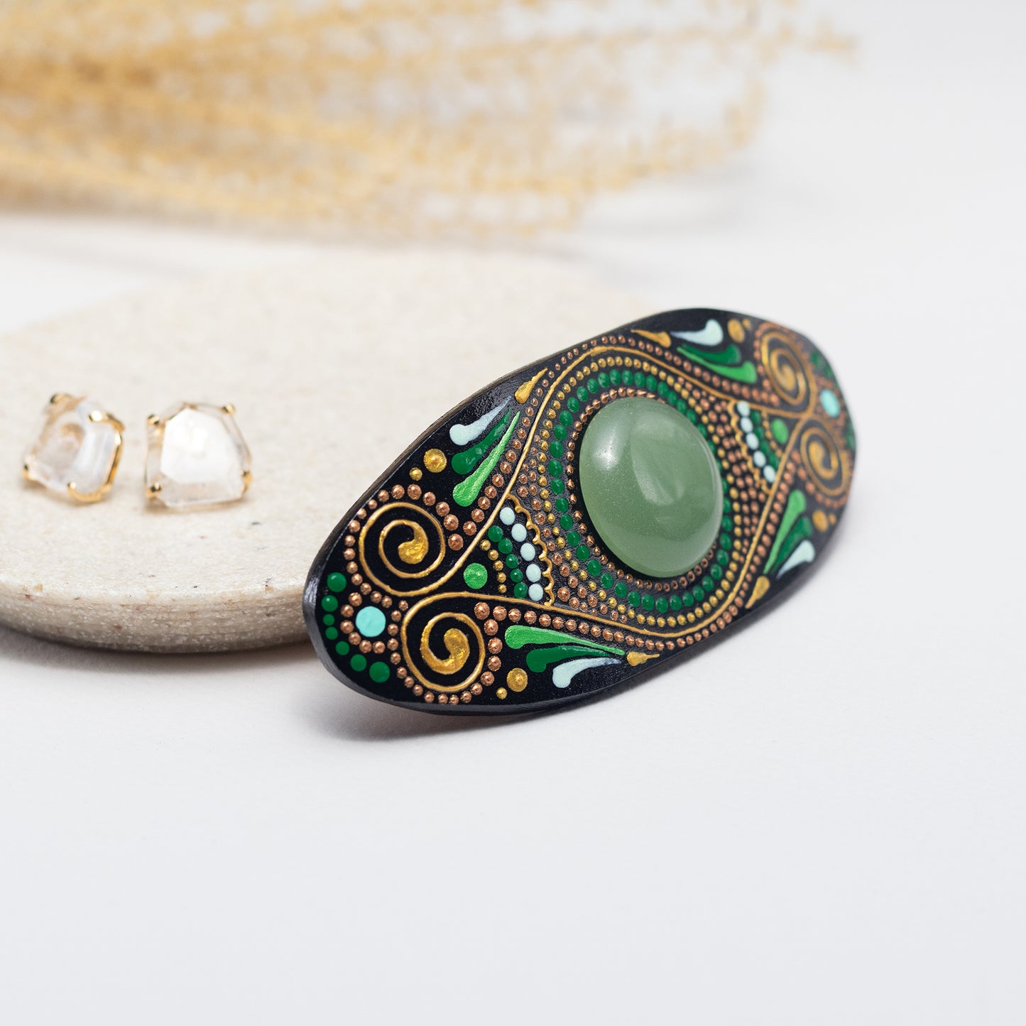 Hair Barrette 'Aventurine'