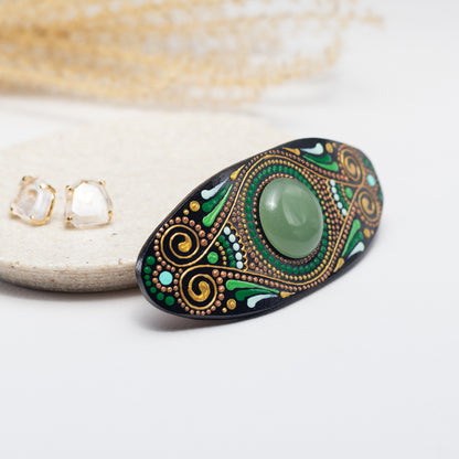 Hair Barrette 'Aventurine'