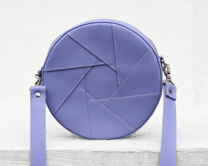 Round Leather Bag 'Lavender'