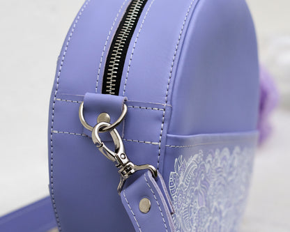 Round Leather Bag 'Lavender'