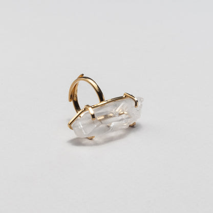 Bague avec pointe de quartz lémurien