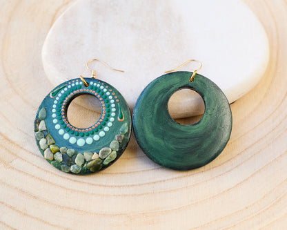 Wooden Earrings 'Forest Pebbles'