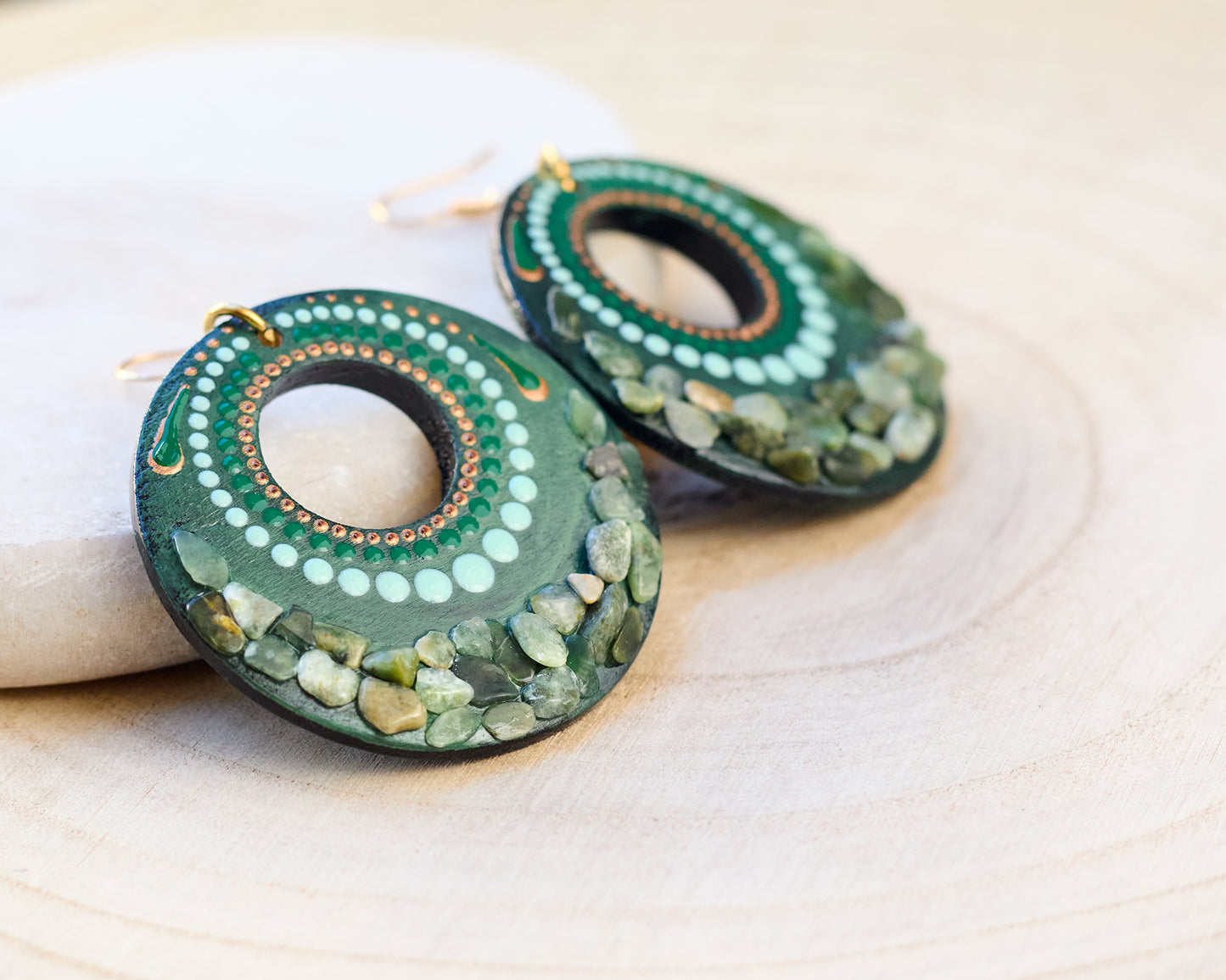 Wooden Earrings 'Forest Pebbles'