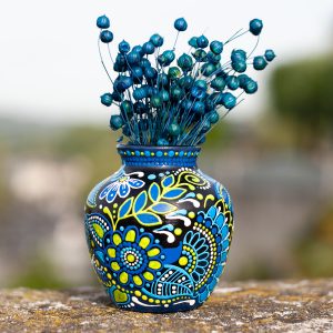 Ukrainian small blue vase