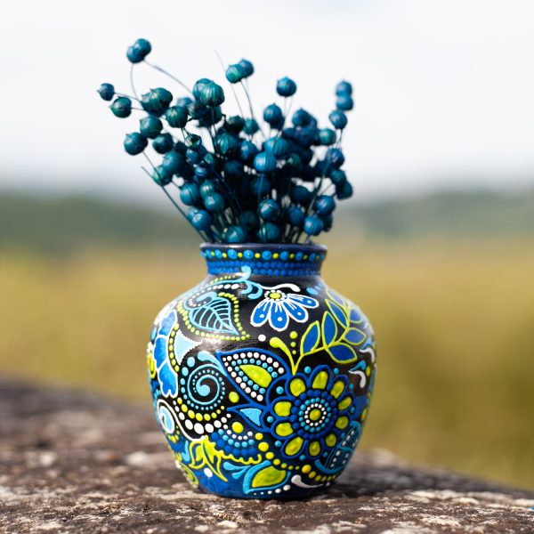 Ukrainian small blue vase