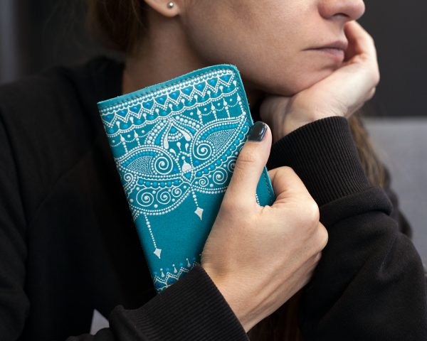 Boho blue passport cover