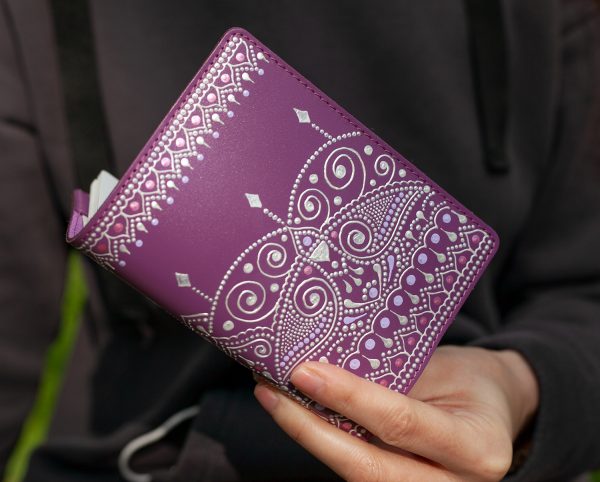 Boho purple passport cover