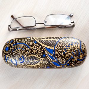 Blue Paisley Eyeglasses Case
